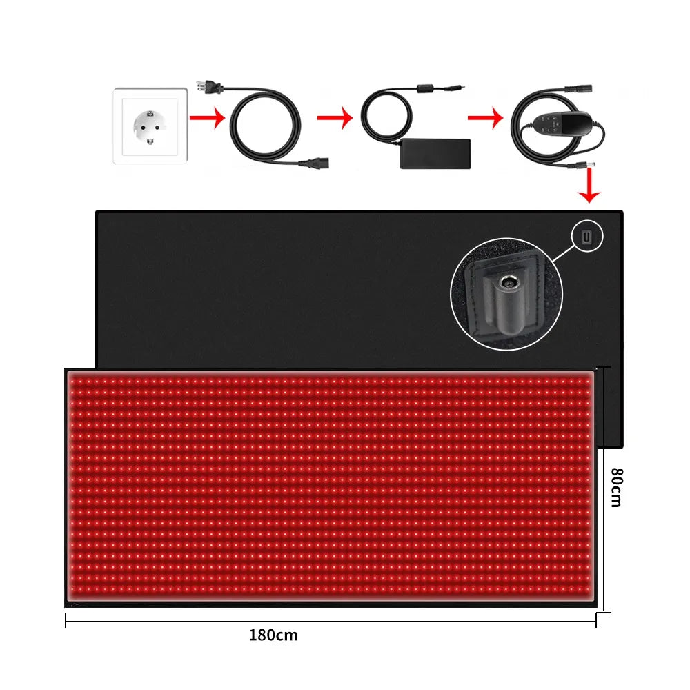 Rödljusmatta 180 x 80 cm | 660–850 nm