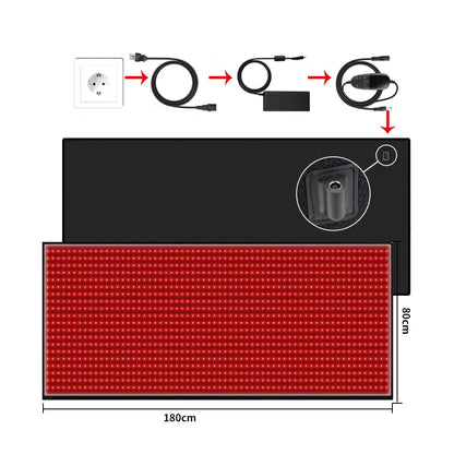 Rödljusmatta 180 x 80 cm | 660–850 nm